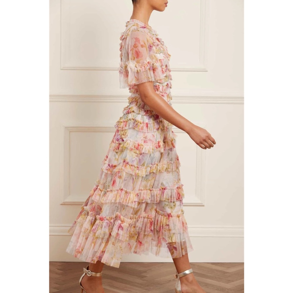 Needle & Thread Iris Ruffle Ballerina Dress UK8